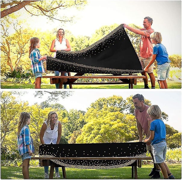 4 Pack Black Dot Disposable Tablecloths Table Covers Black Dot Confetti Party Carousel 5