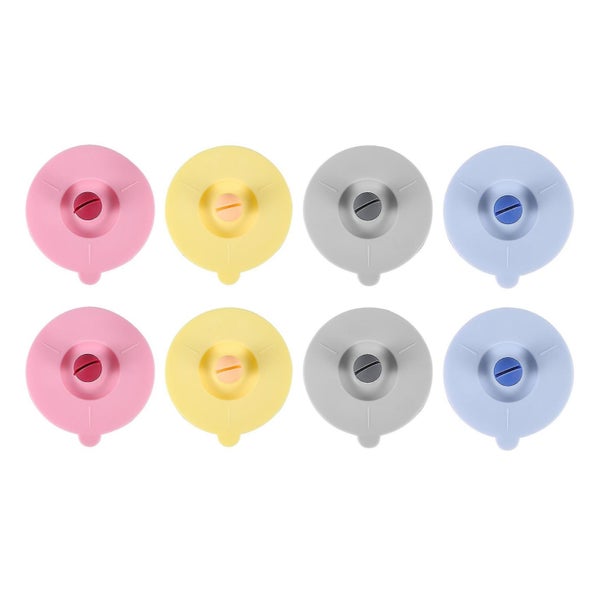 8pcs Silicone Glass Cup Covers Lids Reusable Anti-dust Silicone Drink Glass Cup Carousel 1