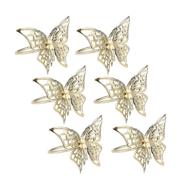 6pcs Butterfly Napkin Ring Napkin Buckle Restaurant Napkin Ring Plating Towel Bu Carousel 1