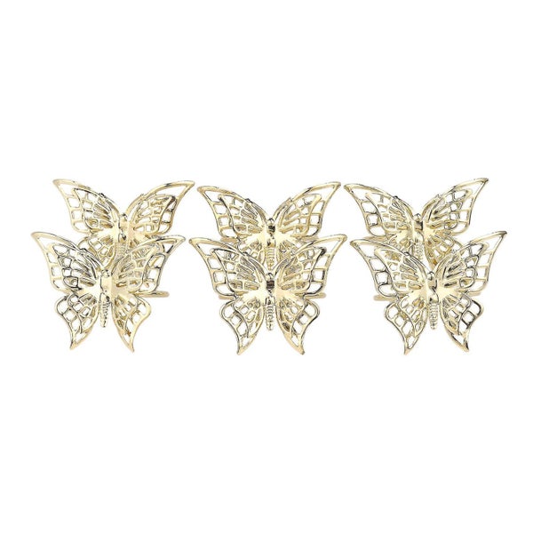 6pcs Butterfly Napkin Ring Napkin Buckle Restaurant Napkin Ring Plating Towel Bu Carousel 2