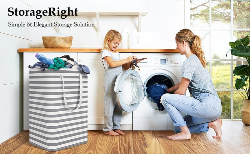 Laundry Basket Hamper Large Collapsible with Carry Handles Clothes Hampers 75L Carousel 2