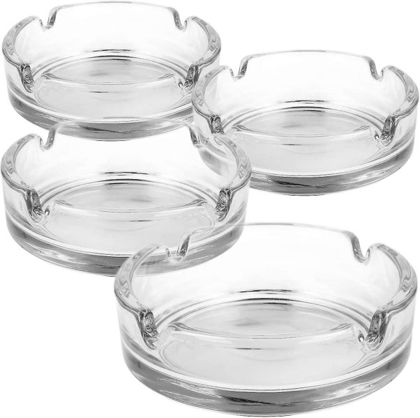 4pcs Glass Ashtray-transparent Glass Ashtray For Cigarette Ashtrays Carousel 1