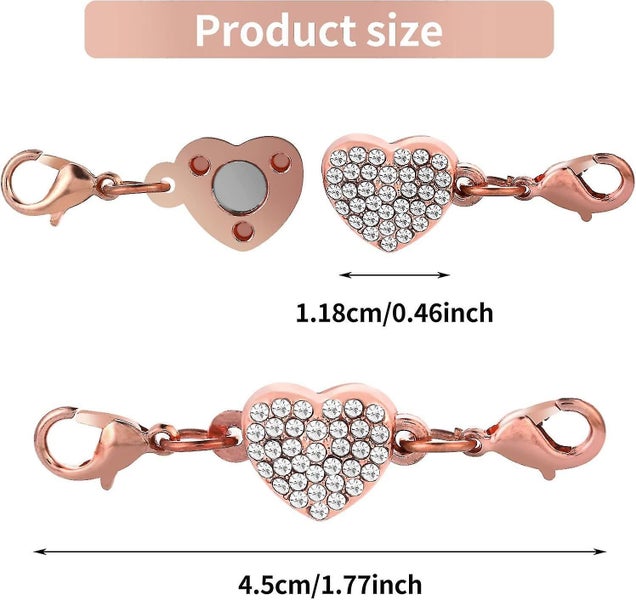 8 Pieces Magnetic Jewelry Clasp, Heart Magnetic Necklace Clasp And Closures Carousel 2