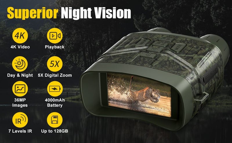 Night Vision Goggles,4K Night Vision Binoculars for Adults Carousel 2