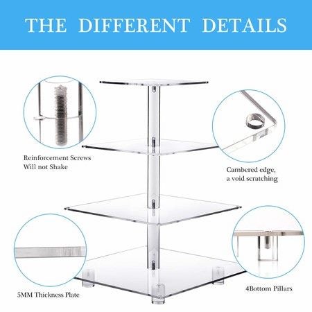 4 Tier Cupcake Holder Tower Stand Dessert Tree Tower Display with LED Light Carousel 6