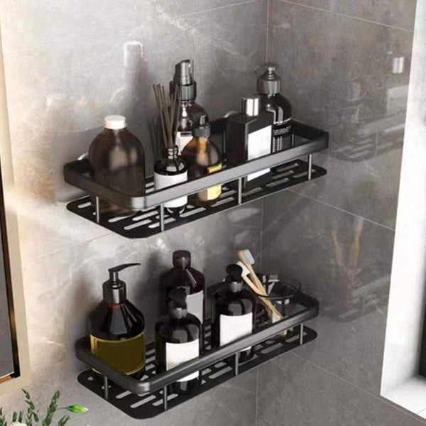 Bathroom Accessories Shelf Aluminum Storage Rack 31.5x14x5cm Silver Carousel 5