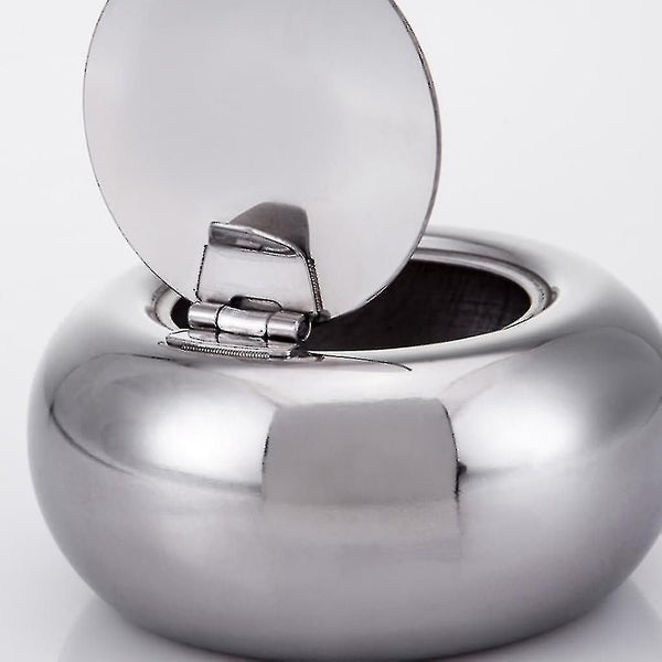 Ashtray With Lid Round Cigarette Ashtray Stainless Steel Tabletop Ashtray Novelt Carousel 5