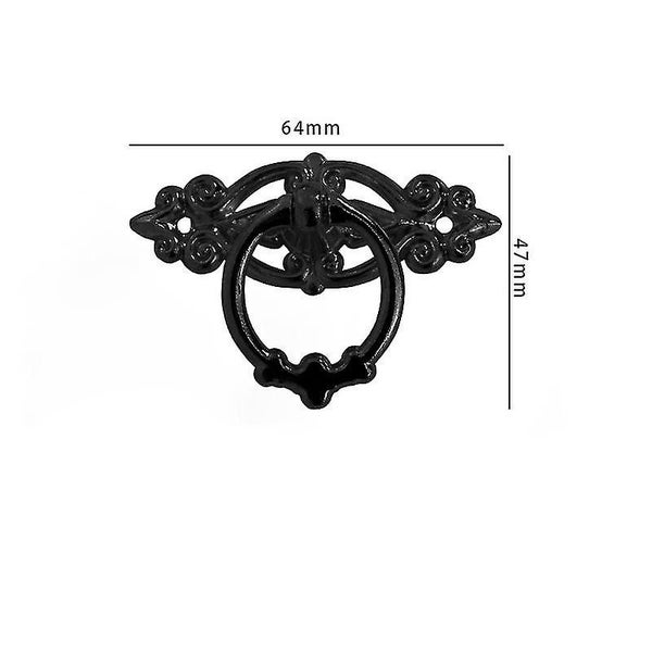Antique Cabinet Door Drawers Cupboard Ring Pull Handle Retro Knob(black )(5pcs) Carousel 2