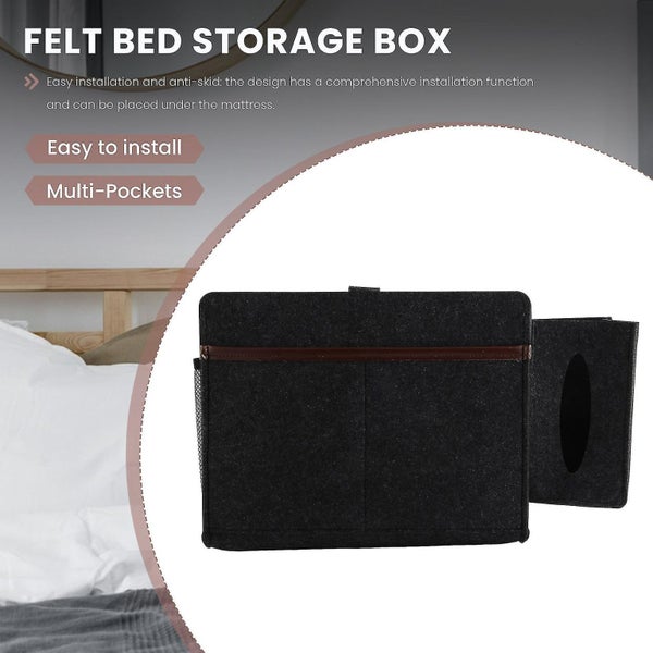 Bedside Organizer, Felt Bed With Tissue Box And Water Bottle Holder, Phone - Dar Carousel 5