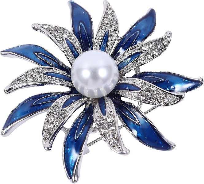 Brooch For Women, Flower Crystal Brooch Pin Wedding Banquet Hollow Out Flower Pi Carousel 1