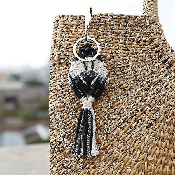 Compatible With4pieces Fish Shape Macrame Tassel Keychain Handmade Mixed Seed Be Carousel 4