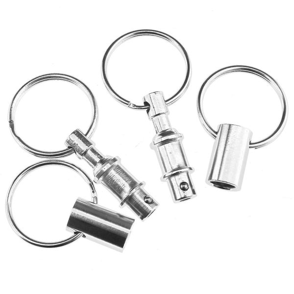 Detachable Pull Apart Quick Release Keychain Key Rings Two Split Rings(silver)(3 Carousel 2
