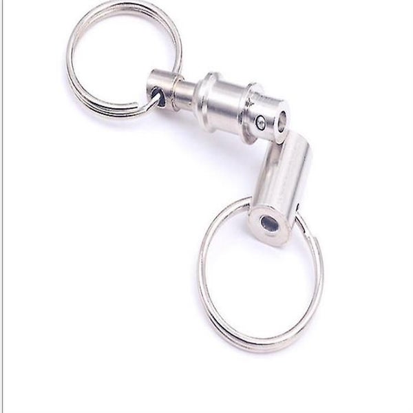 Detachable Pull Apart Quick Release Keychain Key Rings Two Split Rings(silver)(3 Carousel 5
