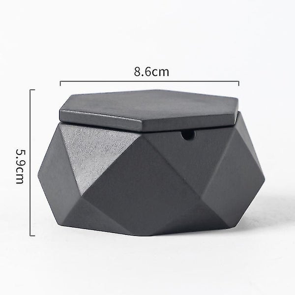 Concrete Ashtray With Lid & Stainless Steel Ashtrays For Cigarettes, Geometry Ce Carousel 4