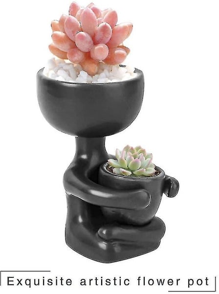 Ceramic Succulent Flower Pot Cute Decorative Flower Pot Creative Humanoid/head S Carousel 5