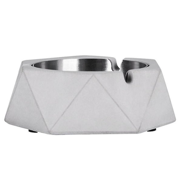 Cement Metal Stainless Steel Living Room Ashtray Ornament, Light Grey Carousel 1
