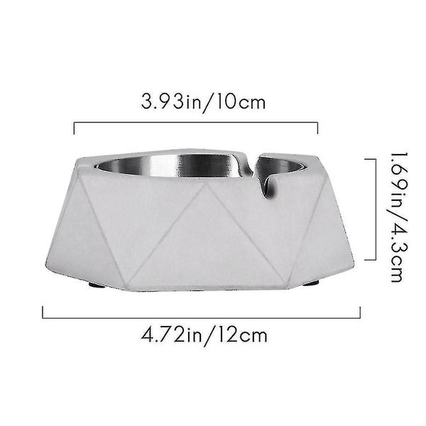 Cement Metal Stainless Steel Living Room Ashtray Ornament, Light Grey Carousel 2