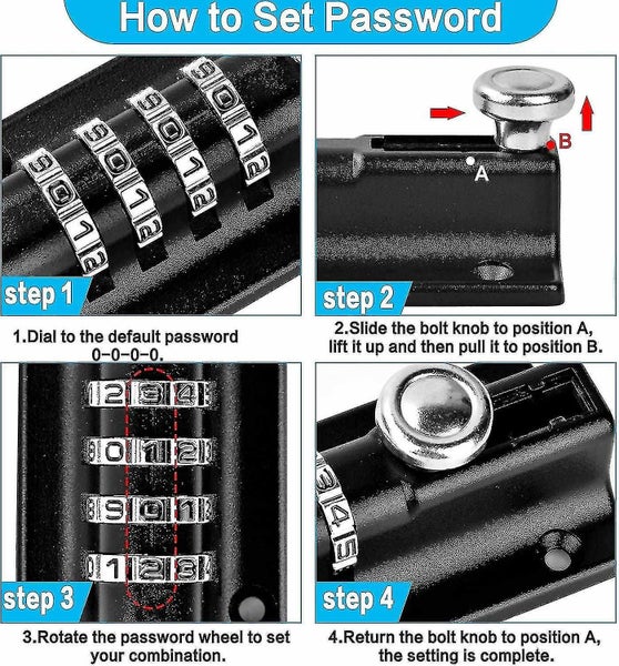 Combination Lock Latch 4 Digit Combination Lock Mechanical Code Door Lock Keyles Carousel 4