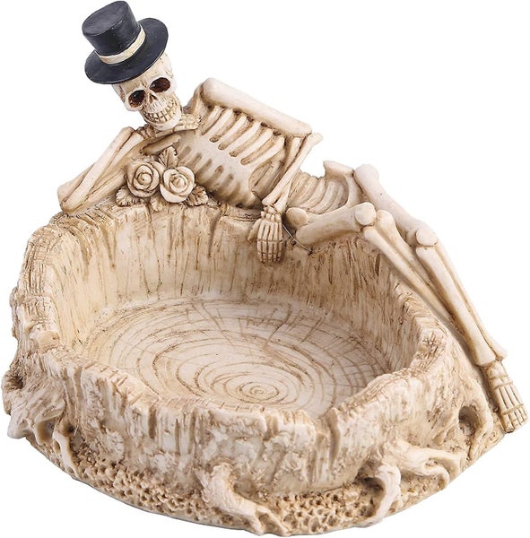Cool Ashtrays For Cigarettes, Halloween Resin Skull For Weed Funny Spooky Smoker Carousel 1