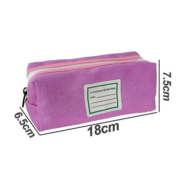 Canvas Pencil Case Student Cute Stationery Bag Ins Storage Bag Large Capacity Co Carousel 2
