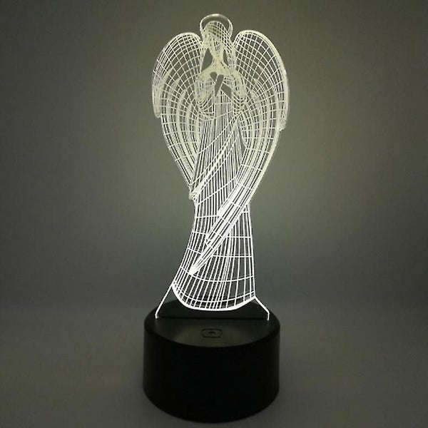 Colorful Touch Led Night Light Creative Angel 3d Illusion Usb Table Lamp Home De Carousel 4