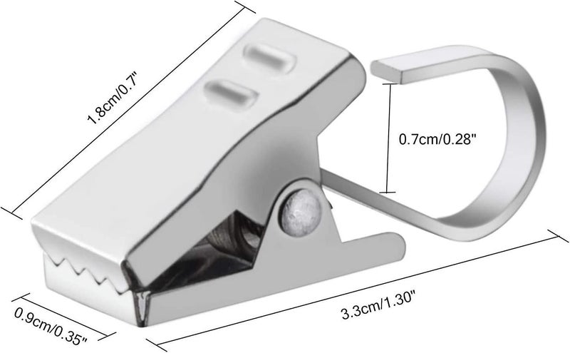 Curtain Clips, 100 Pieces Small Metal Curtain Clips With Hooks For Home Window D Carousel 2