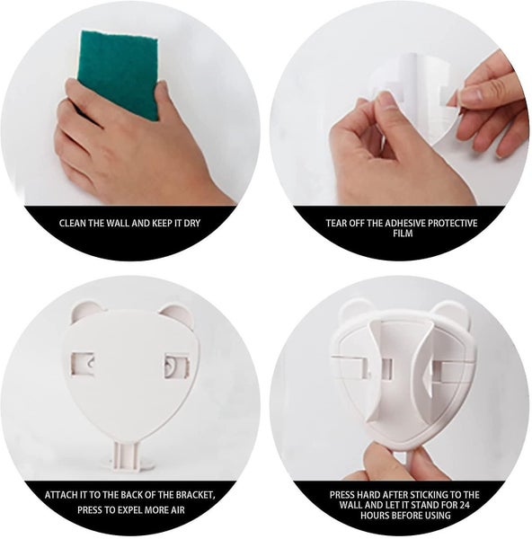 Electric Toothbrush Holder Bathroom Organizer,2pcs Wall Mounted Bathroom Counter Carousel 5