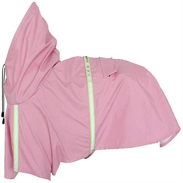 Dog Raincoat Reflective Pet Hoodies For Large/medium/small Dog Mz058 (l, Pink) Carousel 1