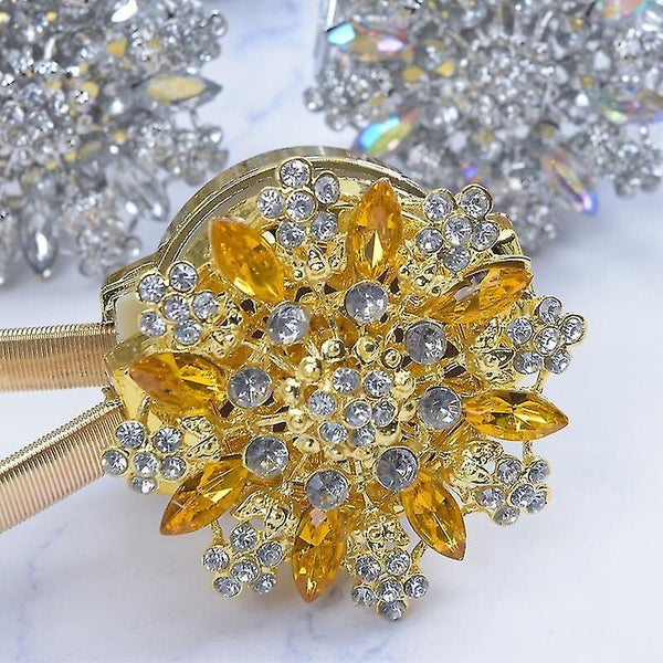 Crystal Magnetic Curtain Flower Buckle Curtain Tiebacks Drape Tie Backs Elastic Carousel 2