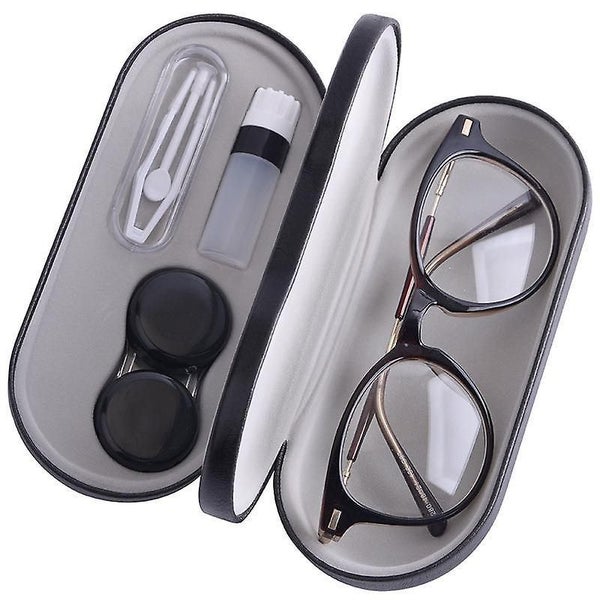 Eyeglasses And Contact Lens Case - 2 In 1 Double Sided Portable Glasses Case - L Carousel 1