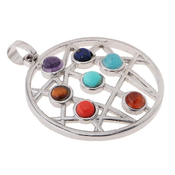 Crystal 7 Beads Stone Chakra Charm Diy Necklace Pendant Carousel 5