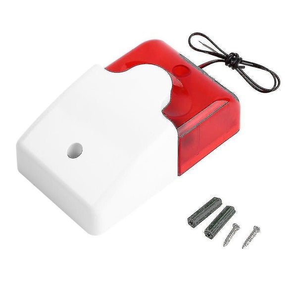 Durable 12v Wired Sound Alarm Strobe Flashing Light Siren Home Security,1pcs,red Carousel 1