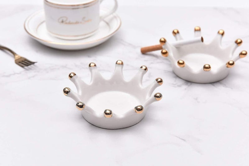 Crown Cigarette Ashtray Indoor Or Outdoor Use Ceramic Ash Holder Carousel 1