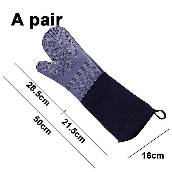 Extra Long Silicone Oven Mitts -heat Resistant Mitts, Non-slip Professional Cook Carousel 2