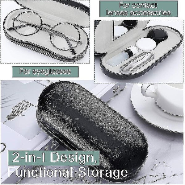 Double Layer Glasses Case, 2 In 1 Contact Lens Sunglasses Box, Portable Travel Carousel 2