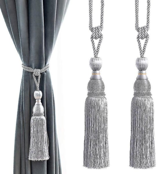 Decorative Curtain Tiebacks Ball Tassels Holdbacks - Home Office Drapery Fasten Carousel 1