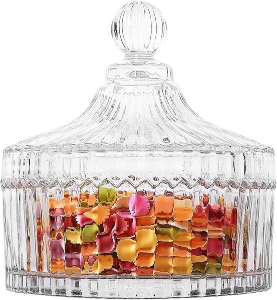 Glass Candy Sweet Jar With Lid Crystal With Lid Sugar Bowl Small Decorative Cook629306999706911117