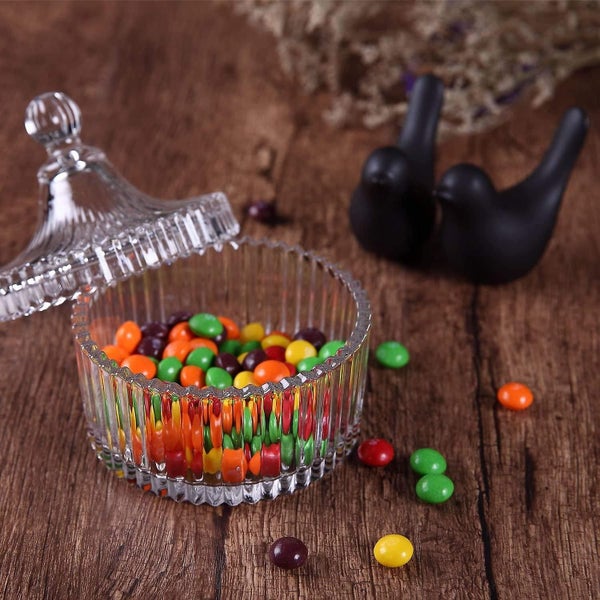 Glass Candy Sweet Jar With Lid Crystal With Lid Sugar Bowl Small Decorative Cook62930699970691113