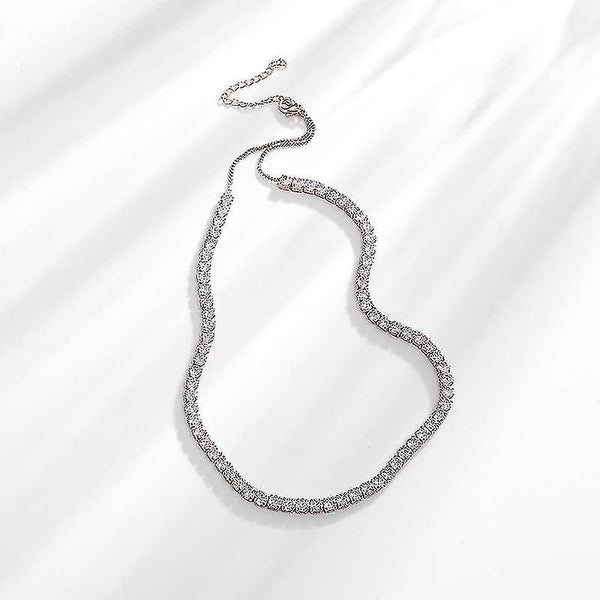Fashion 4mm Aaa Zircon Tennis Chokers Necklace Bling Bling Clavicle Chain Neckla Carousel 1