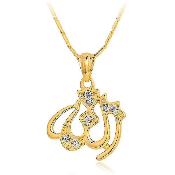 Gold Small Platinum/18k Version Allah Pendant Necklace Plated Carousel 1