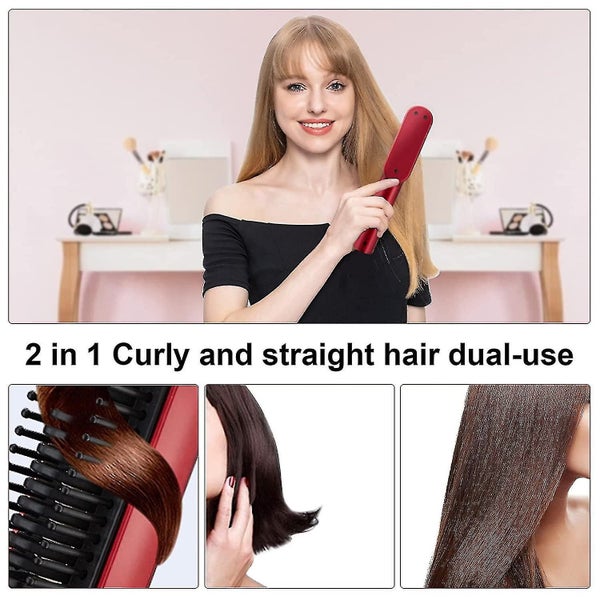Hair Straightener Brush Hair Straightening Iron With Built-in Comb, Anti-scald F Carousel 2