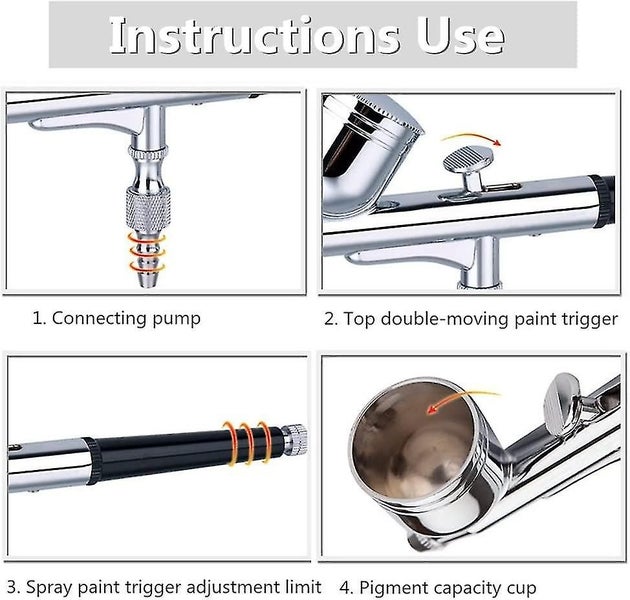 Feed Double Action Trigger Controlled Airbrush Metal Spray Guns Paint Airbrushes62998327334401114
