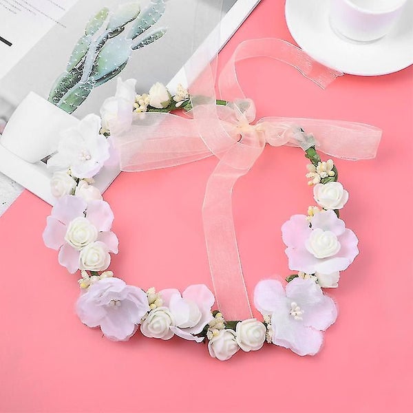 Hair Wreath Bridal Headpiece Simulation Floral Crown Flower Headband Garland For Carousel 2