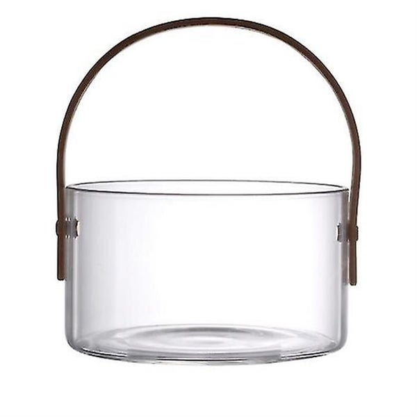Hand Basket Glass Fruit Tea Basket Large Salad Bowl Living Room Snack Dried Frui629327385662751127