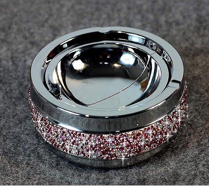 Firm Ashtray, Stainless Steel Portable Ashtrays For Cigarettes Rhinestone Cigare Carousel 2