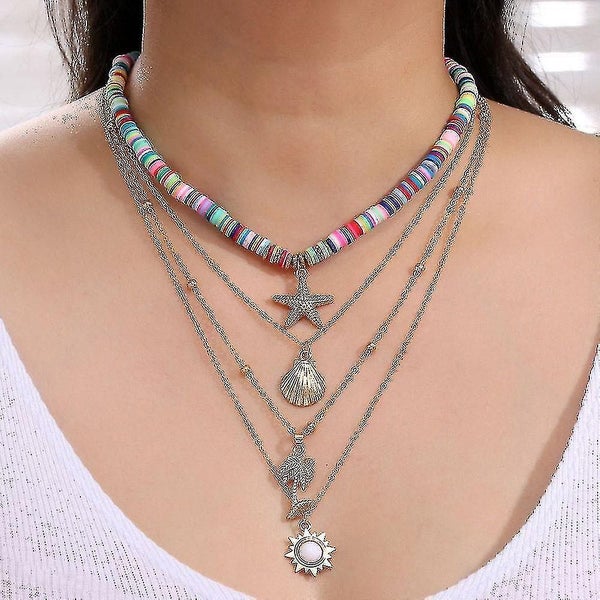 Golden Thin Chain Women Pendant Necklaces Shell Necklace New Jewelry Accessories Carousel 5
