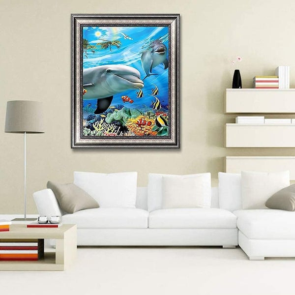 Full Diamond Painting, Whale Dolphin Ocean Diamond Painting Diy 5d Mosaic Painti Carousel 2