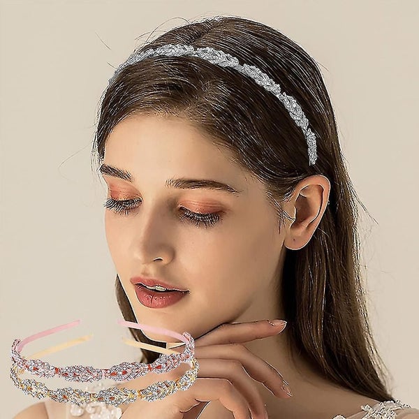 Flower Design Rhinestone Crystal Wedding Headband Bridal Headpieces Simple Desig Carousel 5