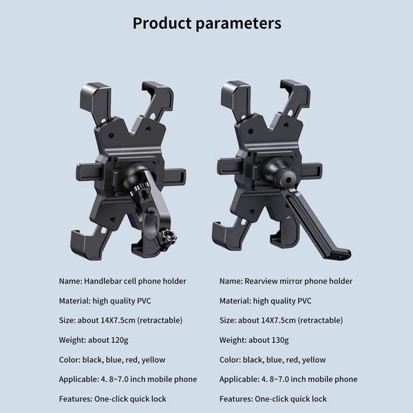 HONGDAK Bike Phone Holder Bicycle Mobile Cellphone Holder Easy Open Carousel 7