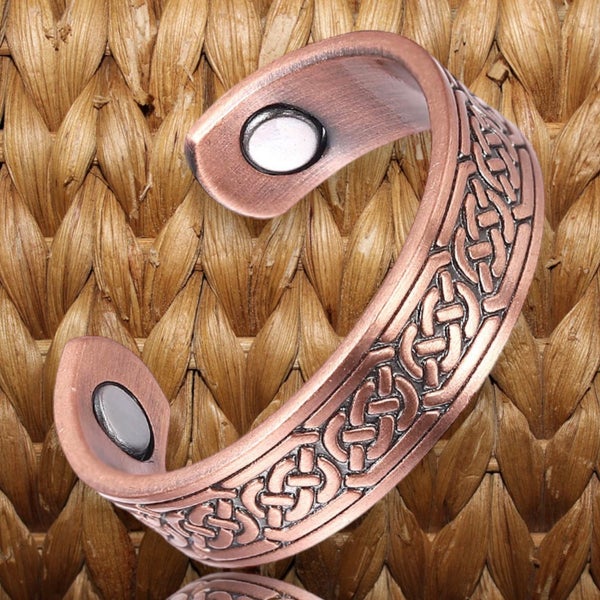 Copper Ring 100% solid Copper 2 Magnets celtic weave Carousel 2